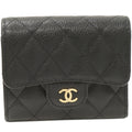 Chanel Caviar Skin Timeless Classic Compact Wallet AP0229