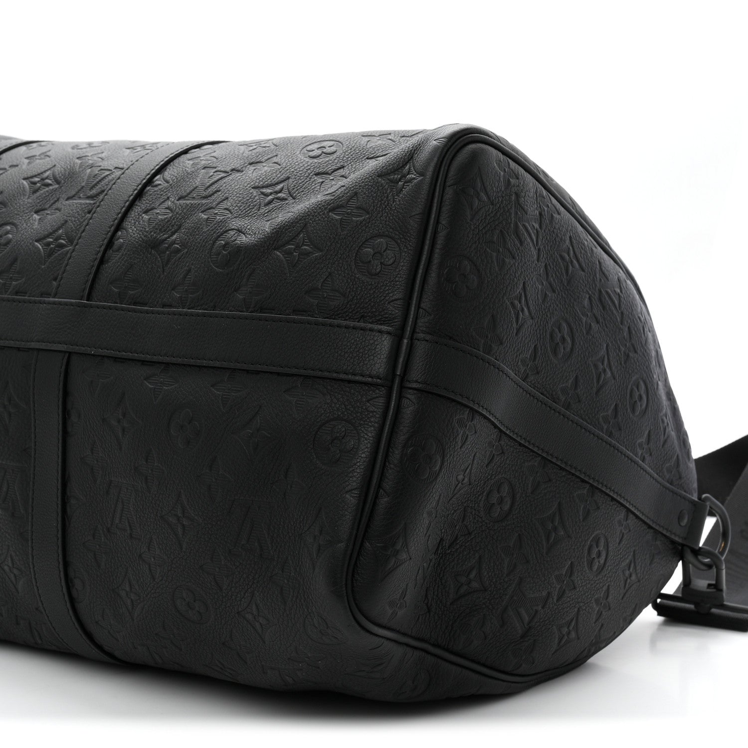 Calfskin Shadow Monogram Keepall Bandouliere 50 Black