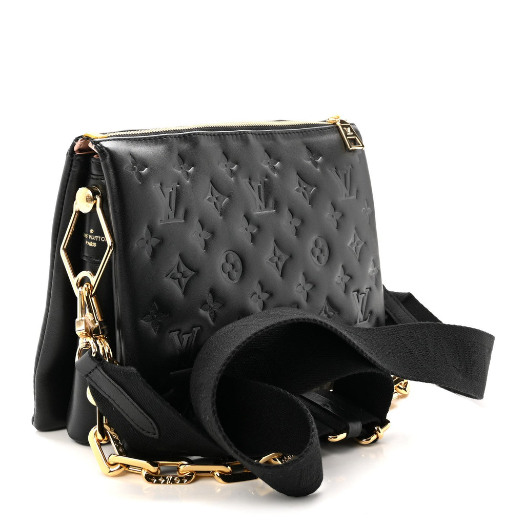Lambskin Embossed Monogram Coussin PM Black