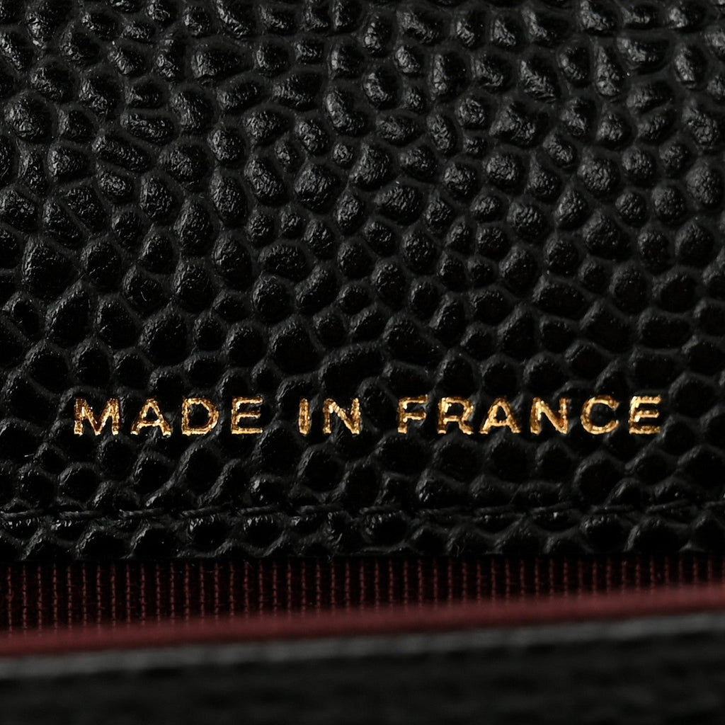 Caviar Quilted Flap Card Holder Wallet Black