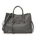 Veau Papier A6 Zip Around Tote Gris Fossile