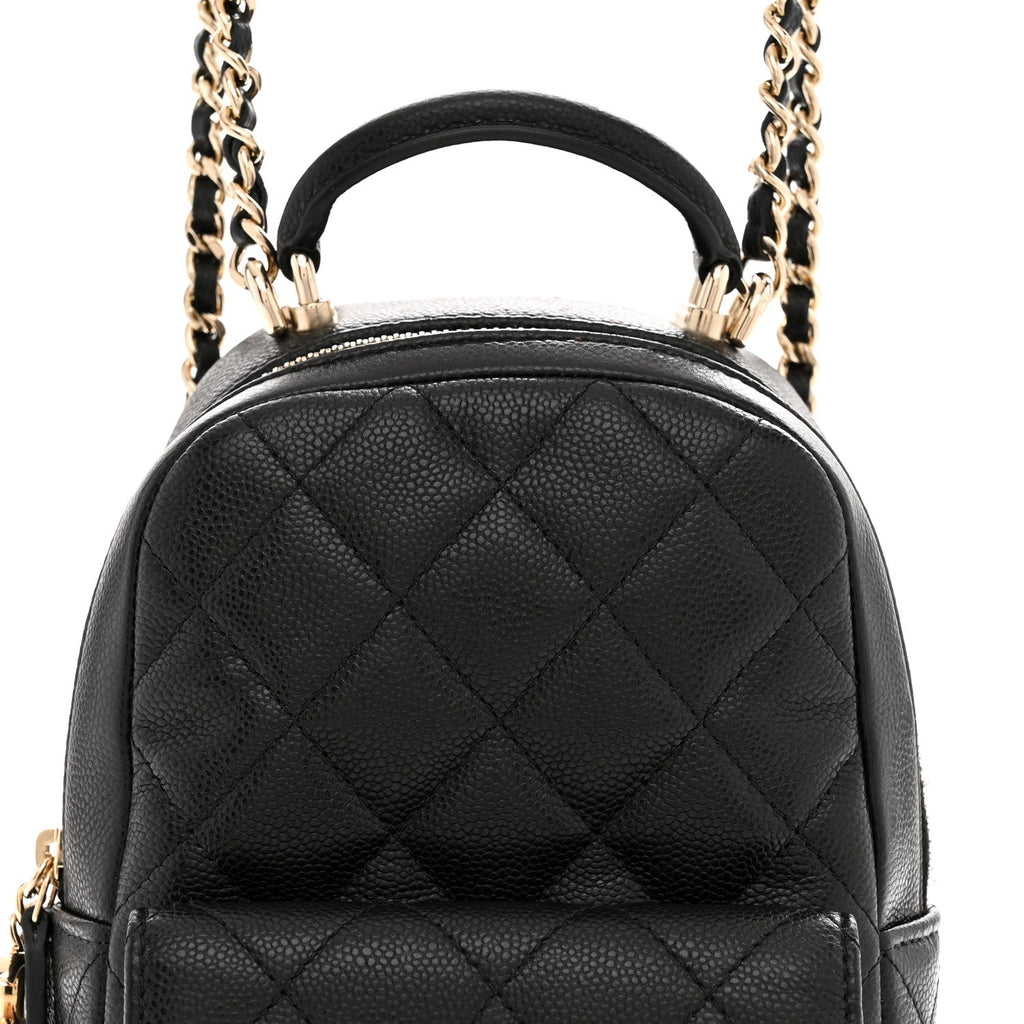 Caviar Quilted CC Mini Classic Backpack Black