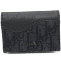 Dior Saddle Oblique Canvas Calf Business Card Holder