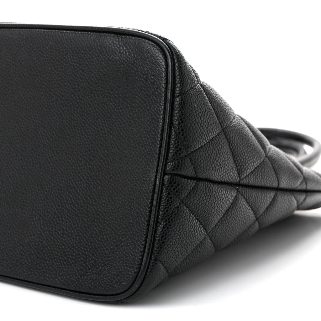 Caviar Quilted Medallion Tote Black