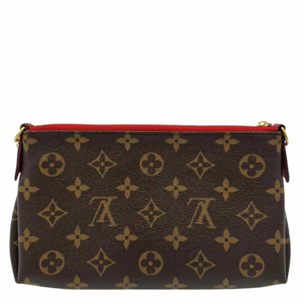 LOUIS VUITTON Monogram Canvas Pallas Clutch Brown Crossbody