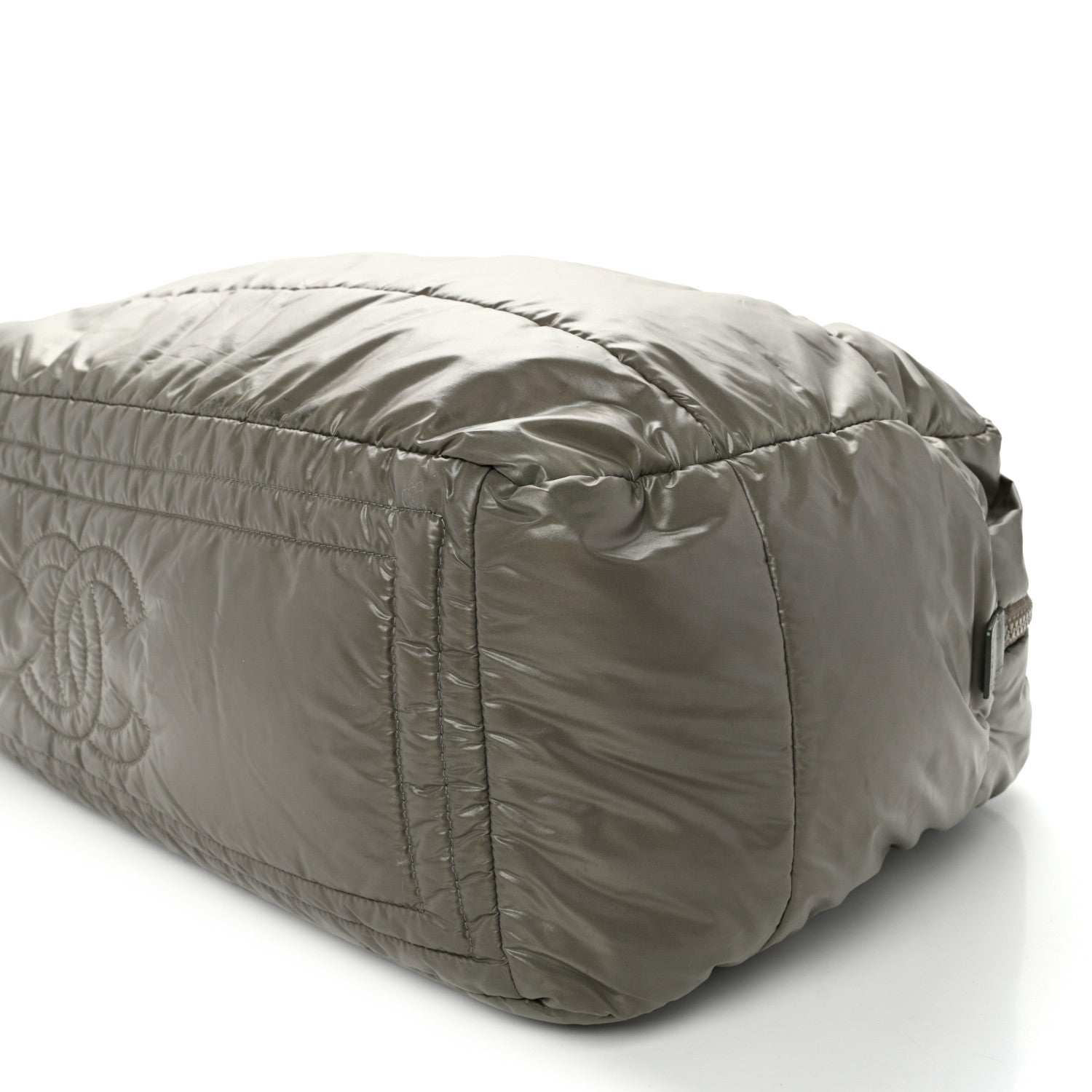 Nylon Quilted Coco Cocoon Reversible Tote Grey