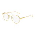 Bottega Veneta Eyeglasses Round Full Rim, Gold Frame and Clear Demo Lenses Lens BV1016OA002
