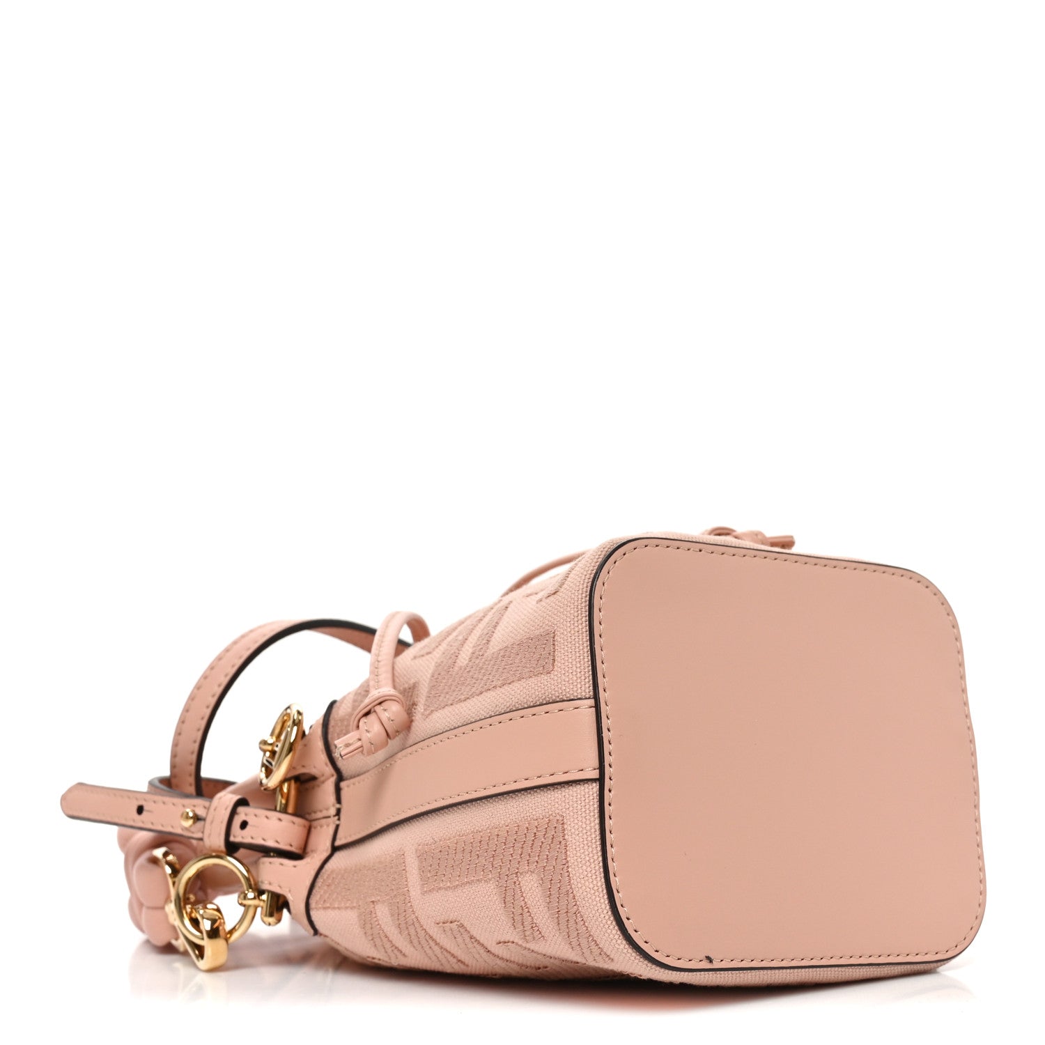 Canvas Nappa F is Fendi FF Embroidered Mini Mon Tresor Bucket Bag Baby Pink