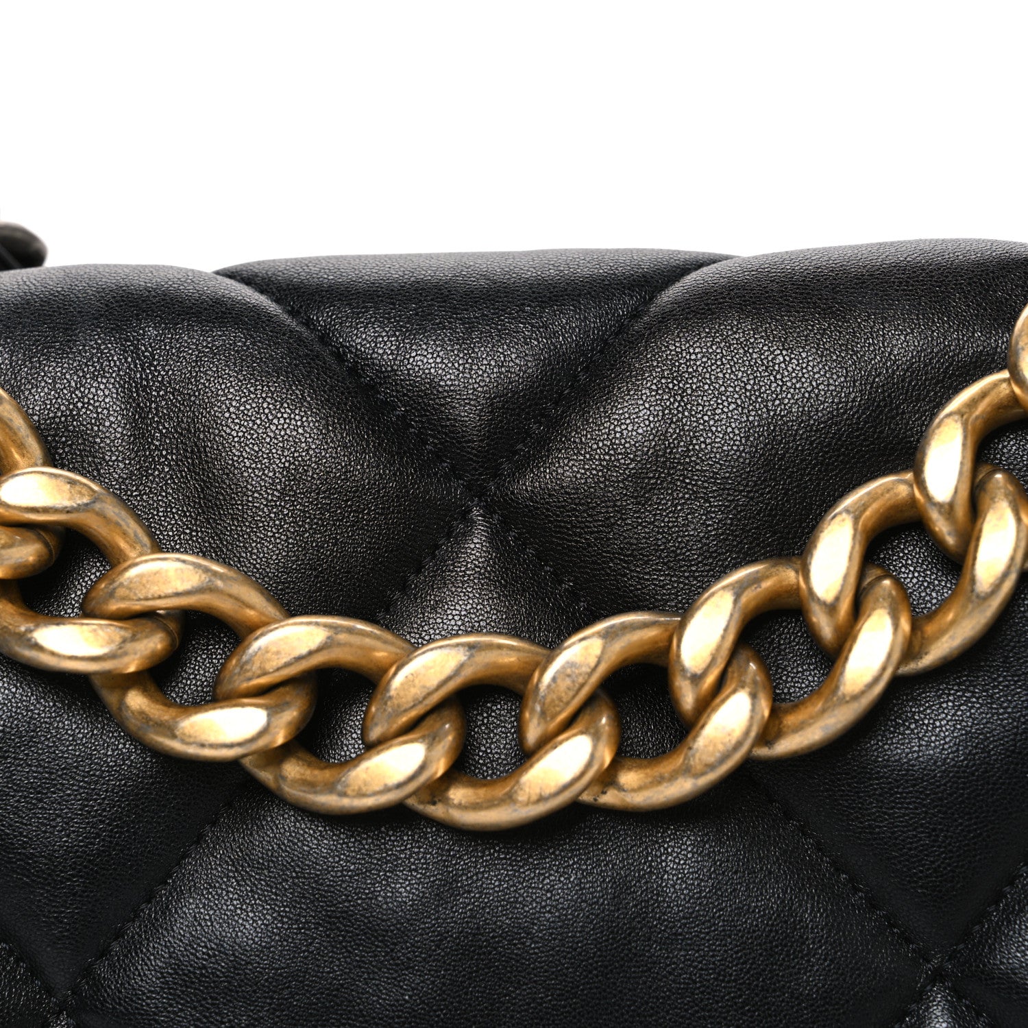 Lambskin Quilted Large Chanel 19 Flap Black
