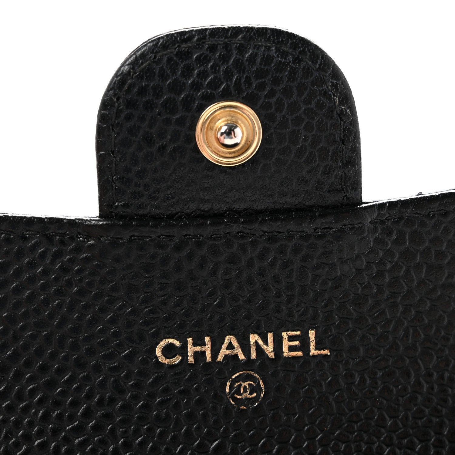 Caviar Quilted Flap Card Holder Black