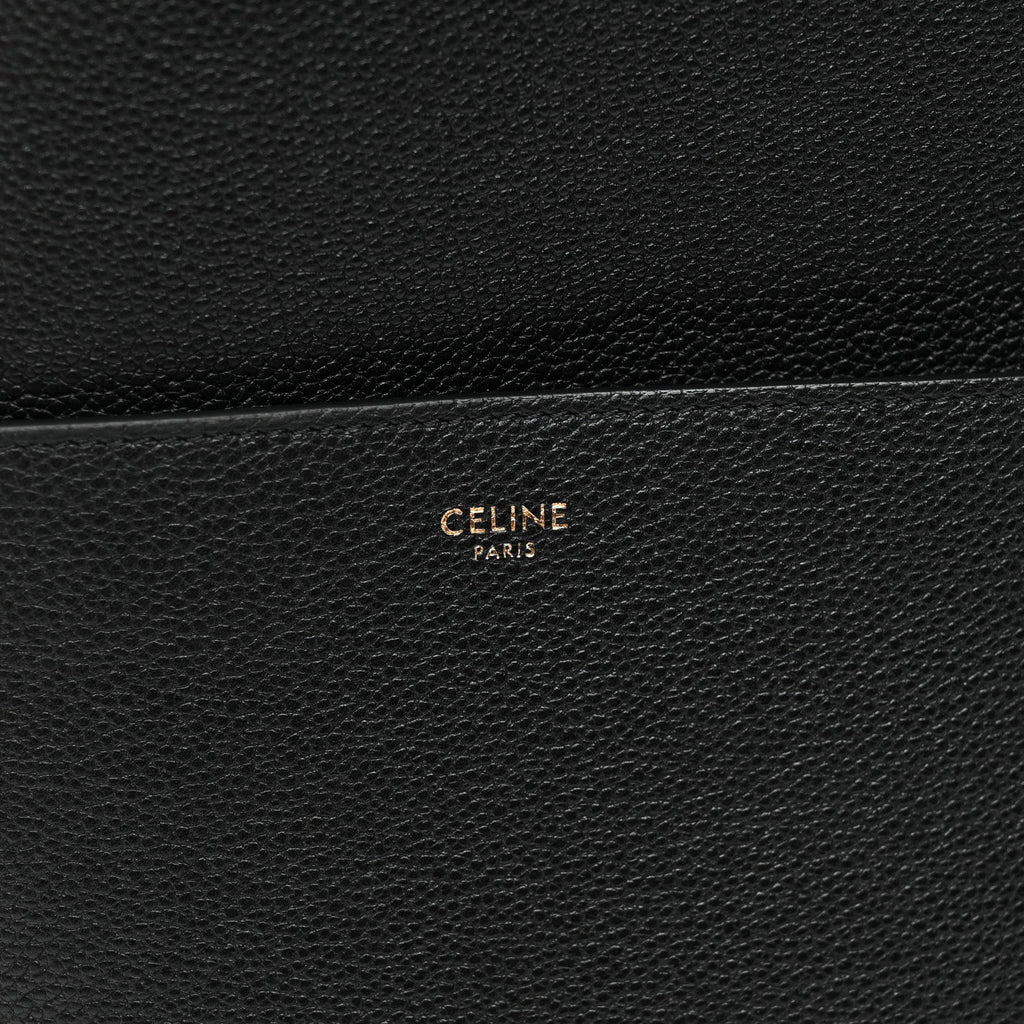 Soft Grained Calfskin Sangle Bucket Bag Black