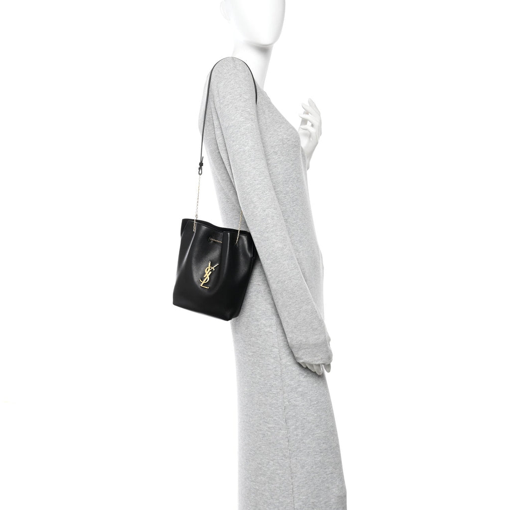 Lambskin Pochon Shoulder Bag Black