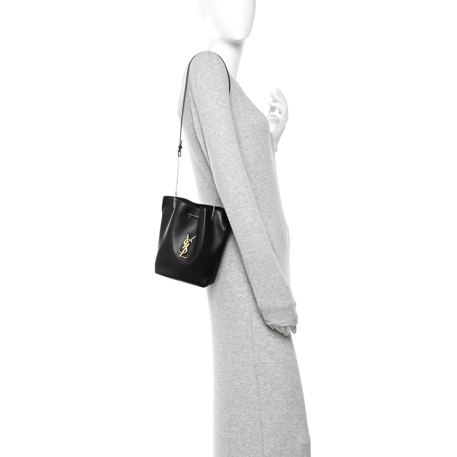 Lambskin Pochon Shoulder Bag Black