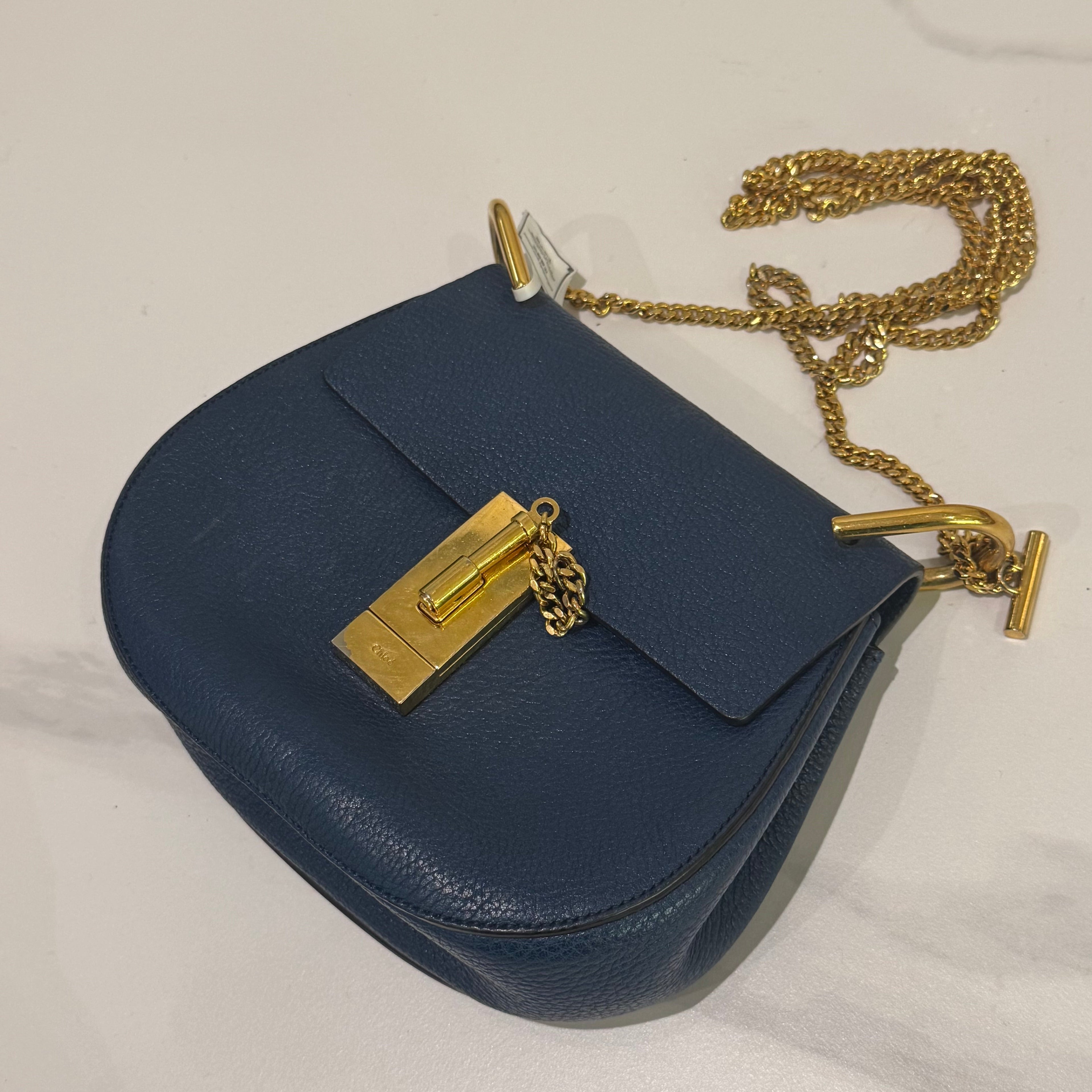 CHLOÉ MINI DEEP BLUE LEATHER “PIGGY” BAG
