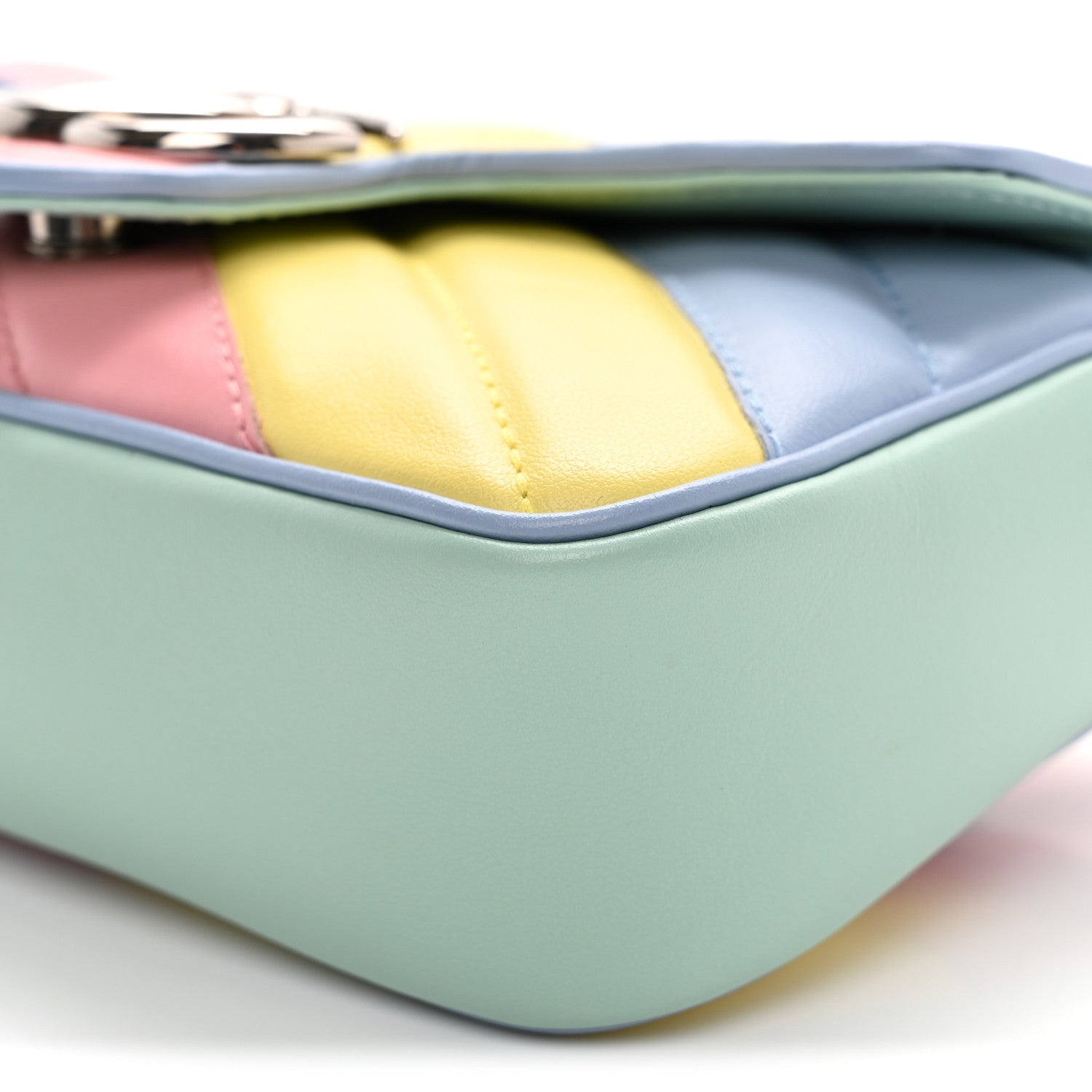 Calfskin Matelasse Diagonal Super Mini GG Marmont Shoulder Bag Multicolor Pastel