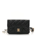 Lambskin Quilted Mini My Precious Waist Bag Black