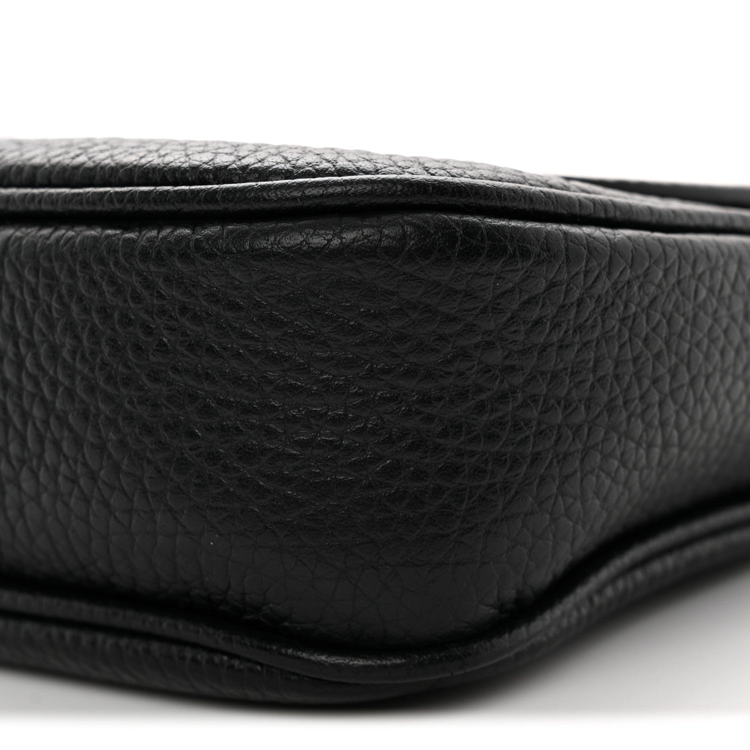 Pebbled Calfskin Medium Soho Flap Crossbody Black