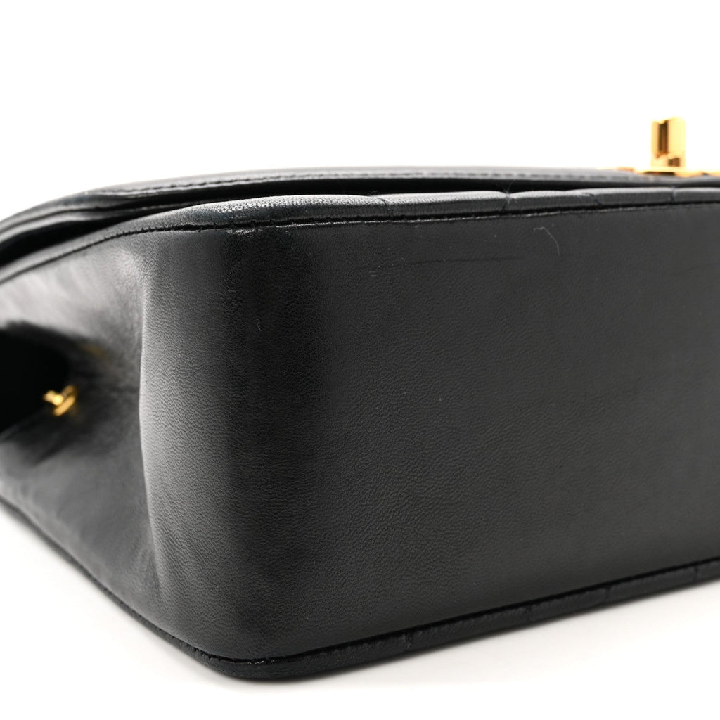Lambskin Quilted Small Single Flap Black