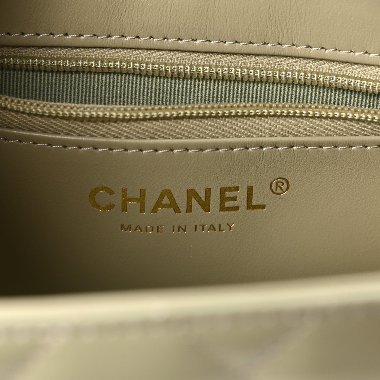 Shiny Aged Calfskin Quilted Nano Kelly Shopper Khaki