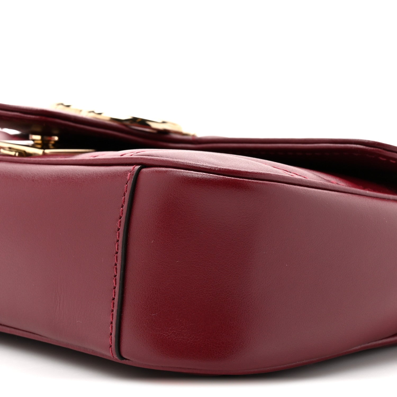 Calfskin Matelasse Mini GG Marmont Shoulder Bag Rosso Ancora