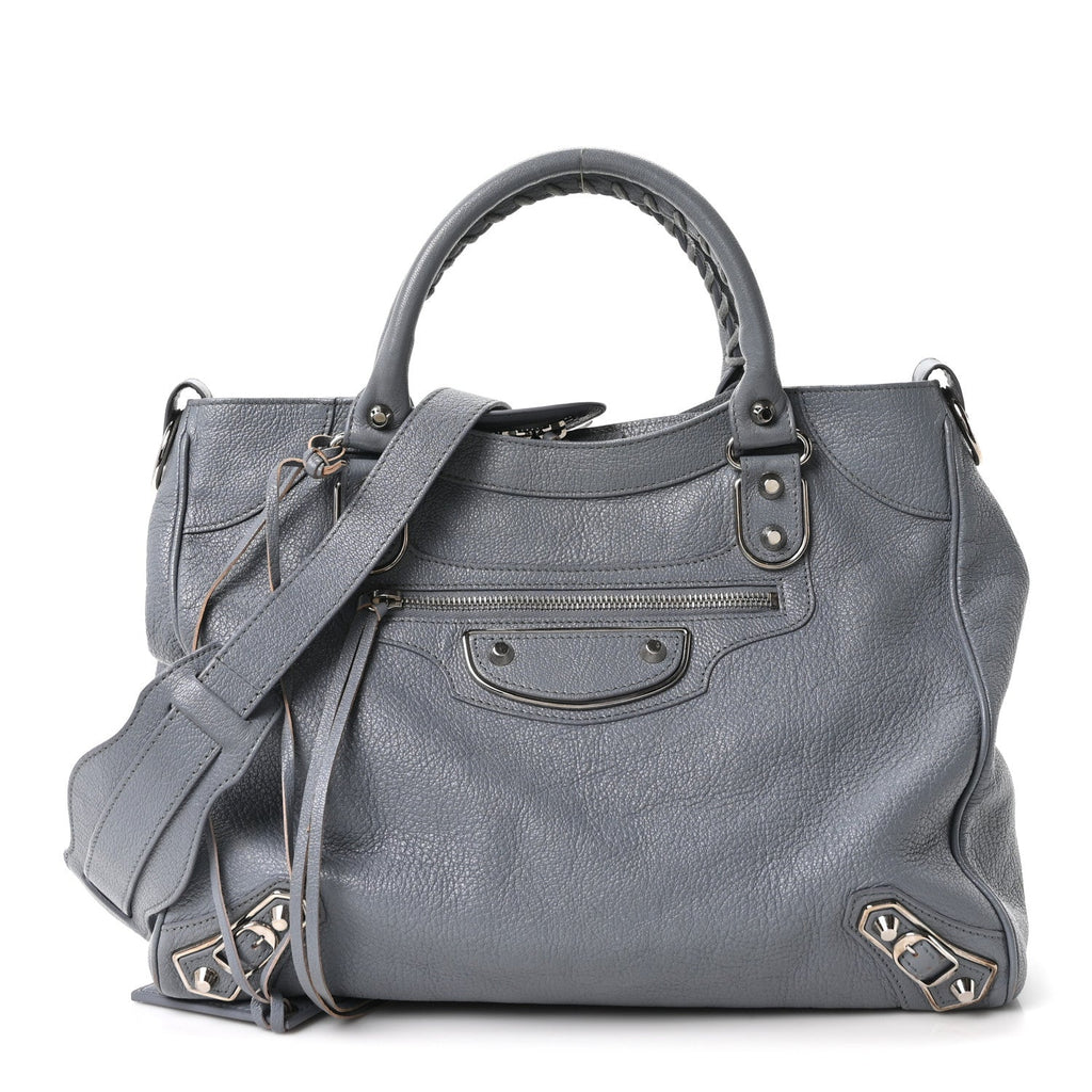 Chevre Silver Metallic Edge Hardware Velo Gris Acier