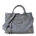 Chevre Silver Metallic Edge Hardware Velo Gris Acier