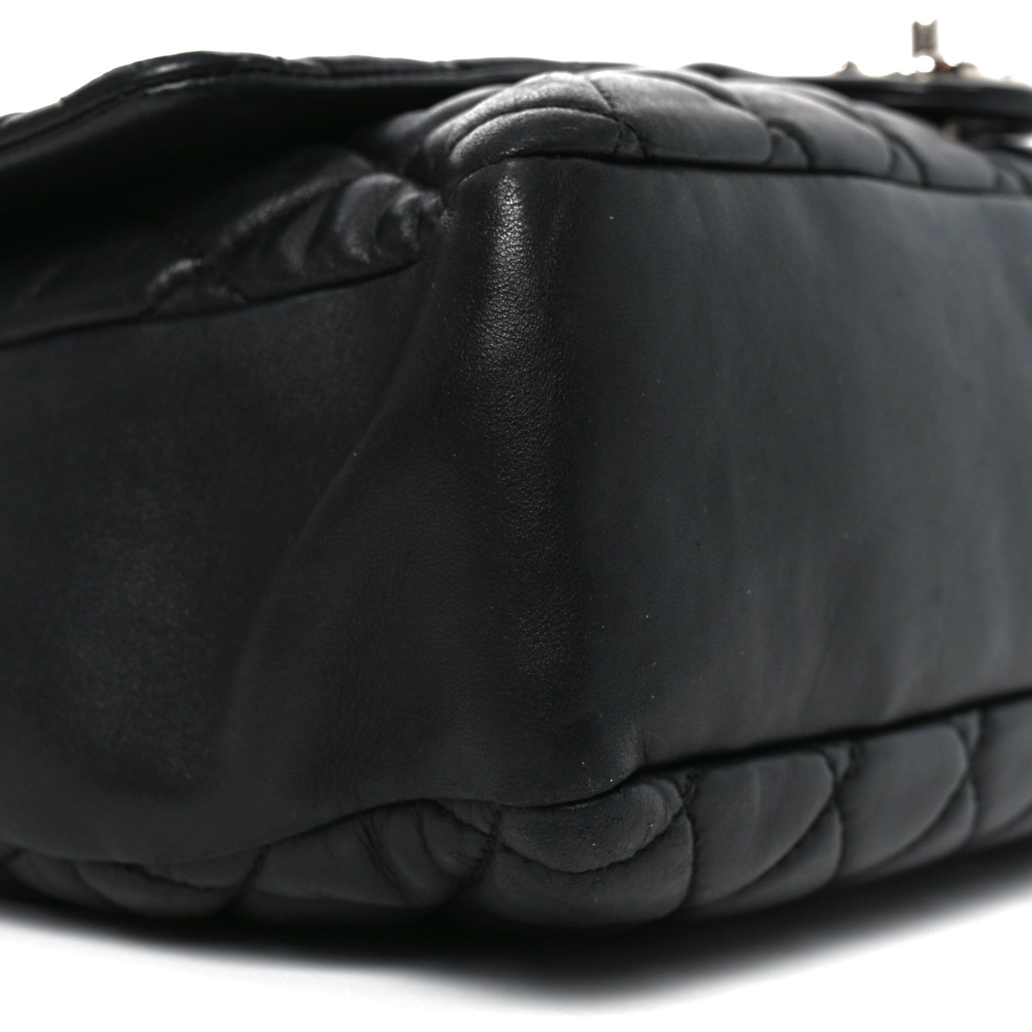 Lambskin Quilted Jumbo Coco Rain Flap Black