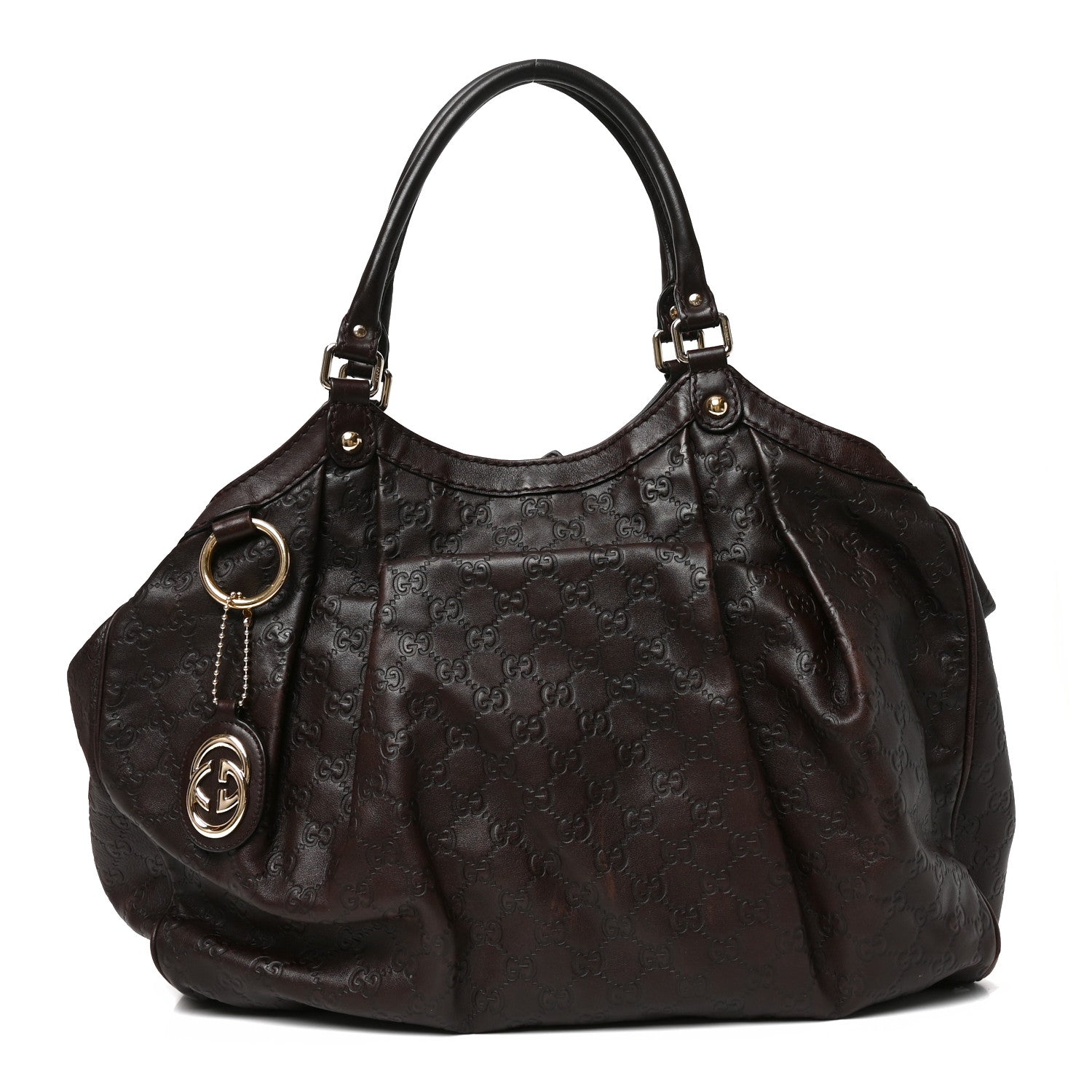 Guccissima Large Sukey Tote Dark Brown