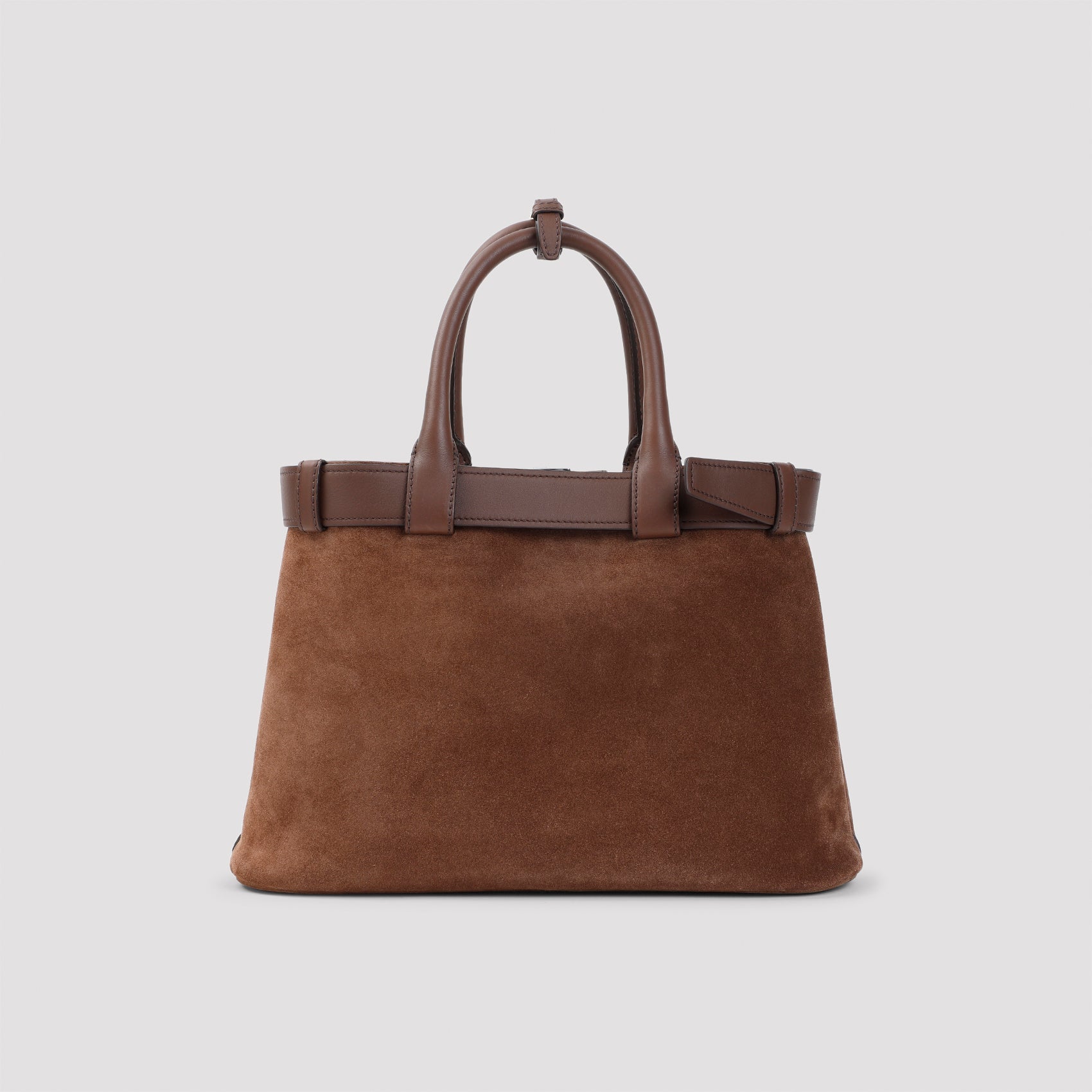 Prada Women Suede Prada Buckle Medium Handbag