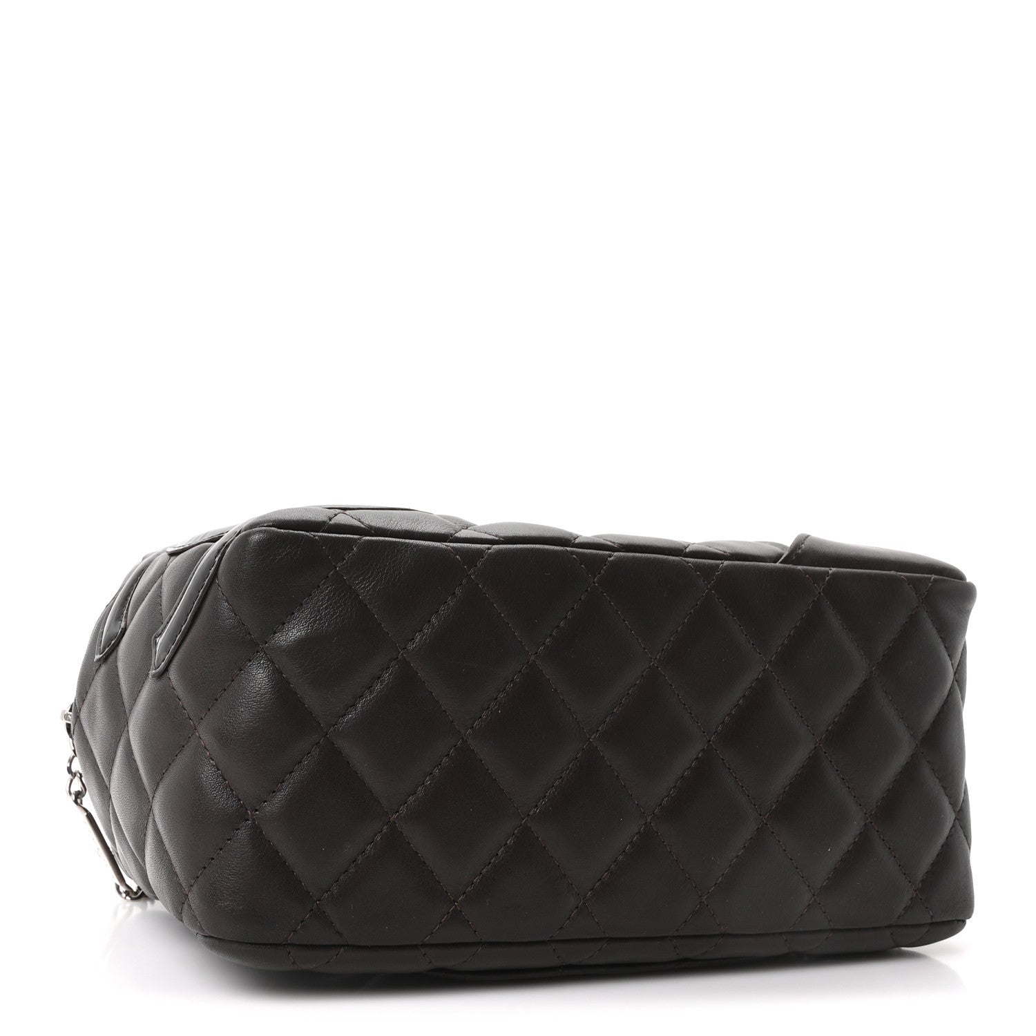 Calfskin Quilted Small Cambon Bowler Dark Brown