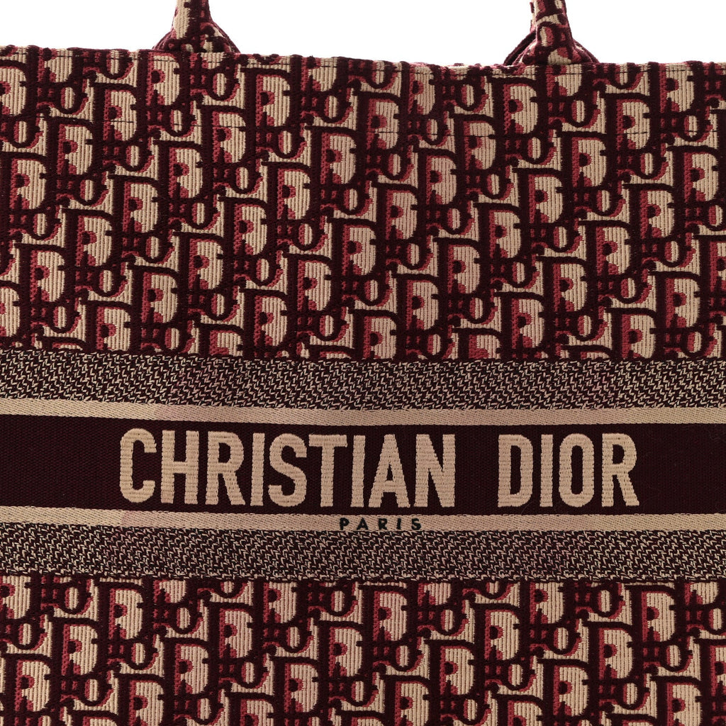 Oblique Large Book Tote Burgundy Multicolor