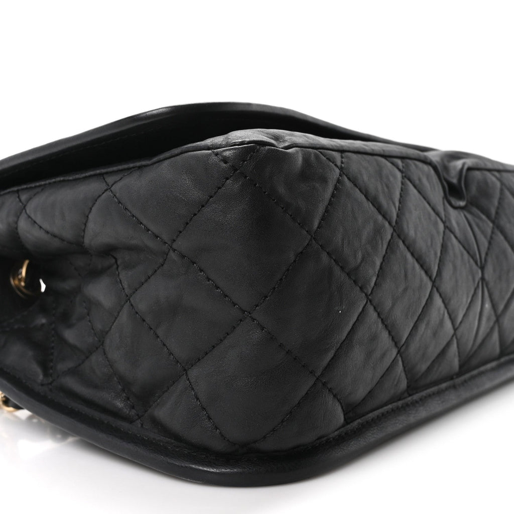 Aged Calfskin Quilted 2.55 Reissue Chain Flap  Black