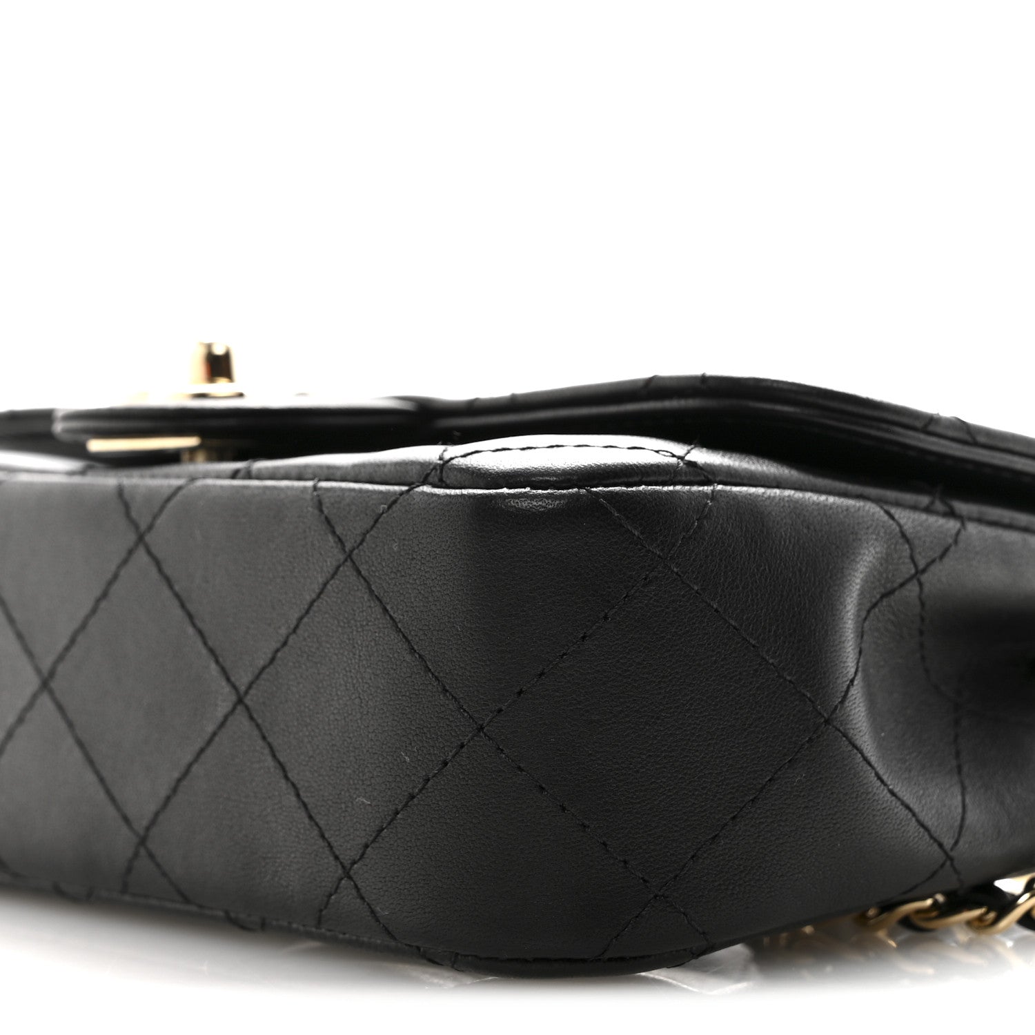 Lambskin Quilted Extra Mini V For Victory Flap Black