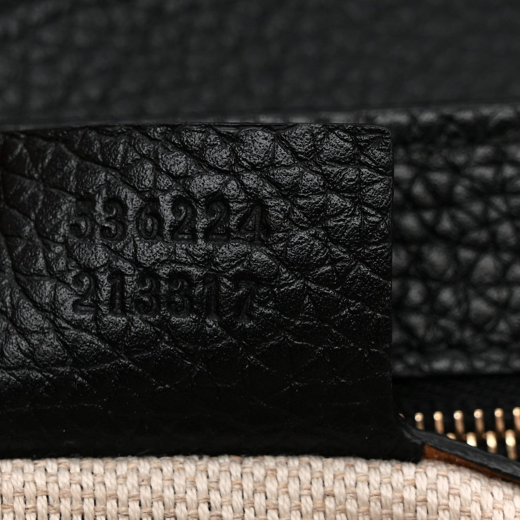 Pebbled Calfskin Medium Soho Flap Crossbody Black
