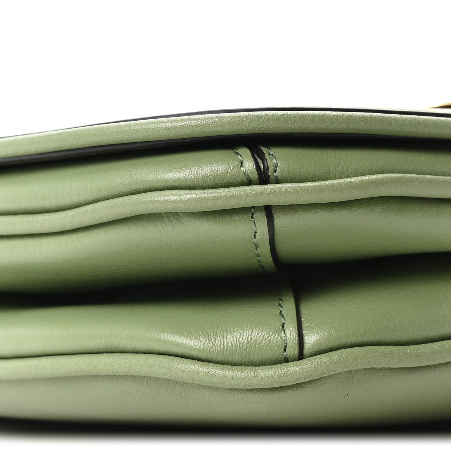 Roxy Calfskin Web Medium Blondie Top Handle Shoulder Flap Bag Salamander Green