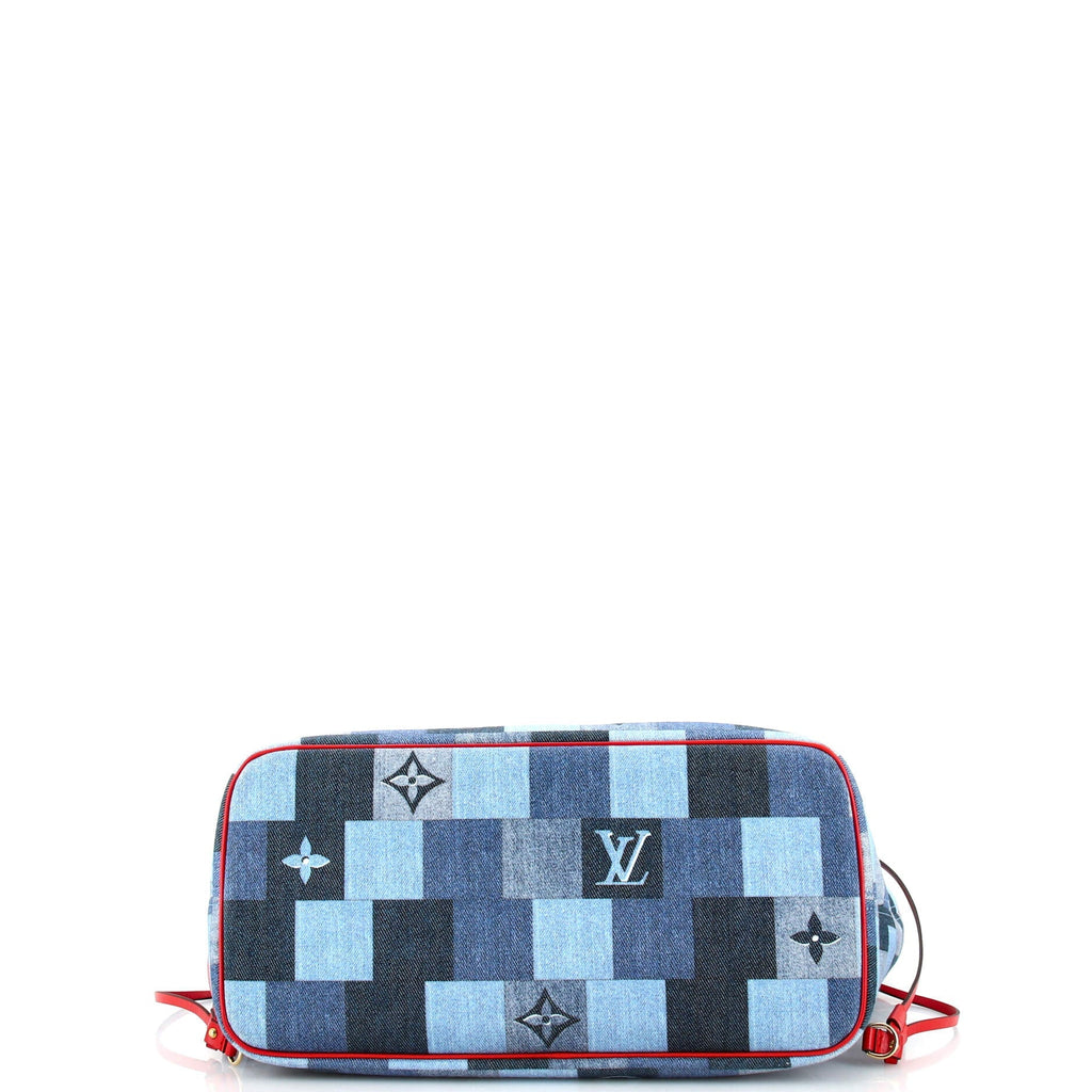 Louis Vuitton Neverfull Tote Damier and Monogram Patchwork Denim MM
