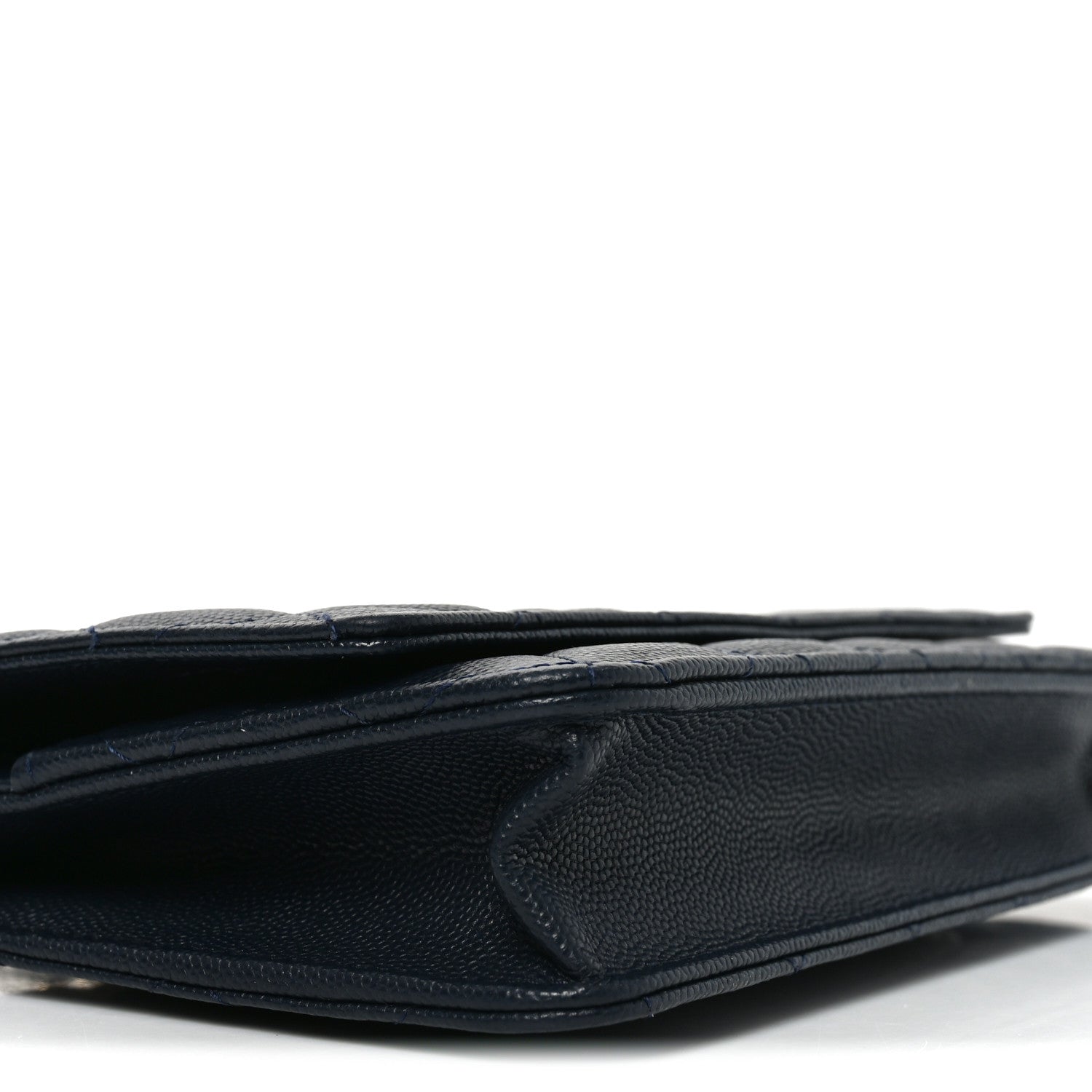 Caviar Quilted Wallet on Chain WOC Navy Blue