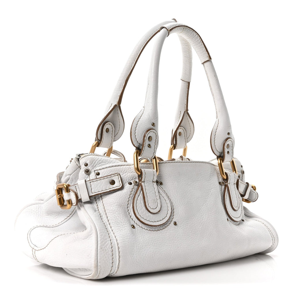 Calfskin Medium Paddington Satchel White