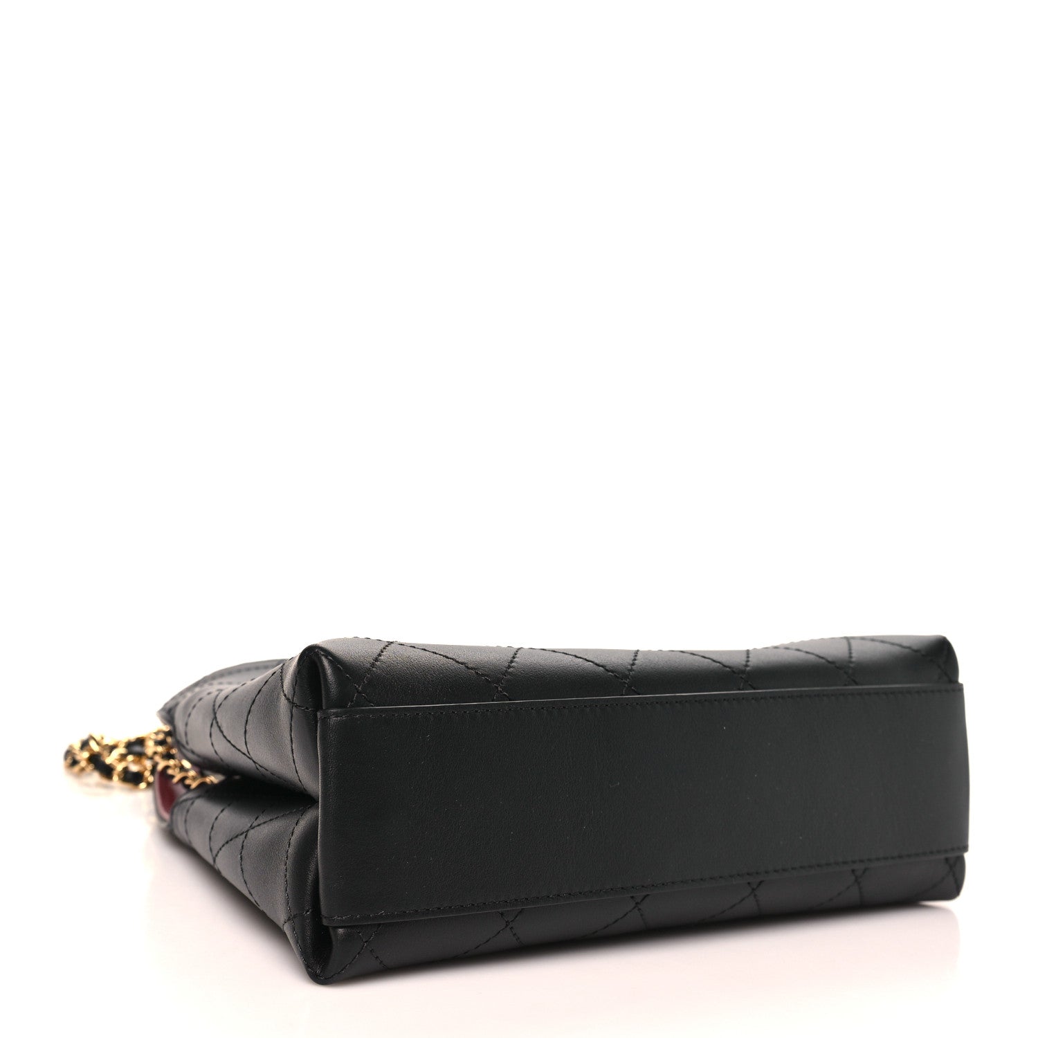 Calfskin Chic Lady Small Shopping Tote Black