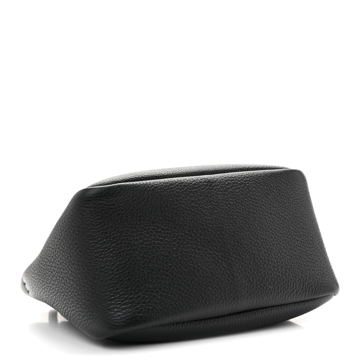 Vitello Daino Soft Mini Zippered Top Handle Bag Black