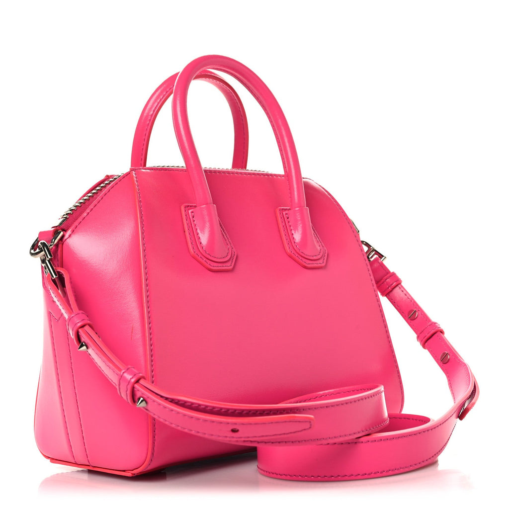 Shiny Lord Calfskin Mini Antigona Shocking Pink