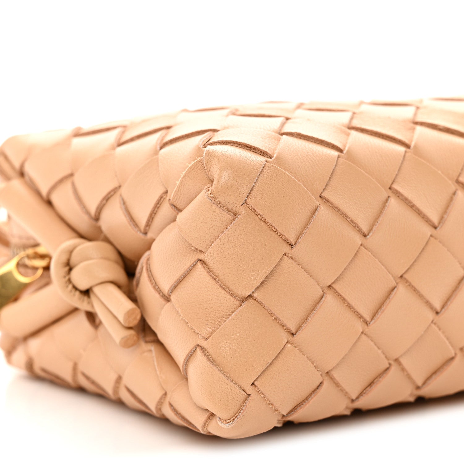 Nappa Intrecciato Mini Loop Camera Bag Almond