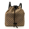Monogram Dollar Calfskin O Drawstring Backpack Beige Ebony Testa di Moro Dark Chocolate