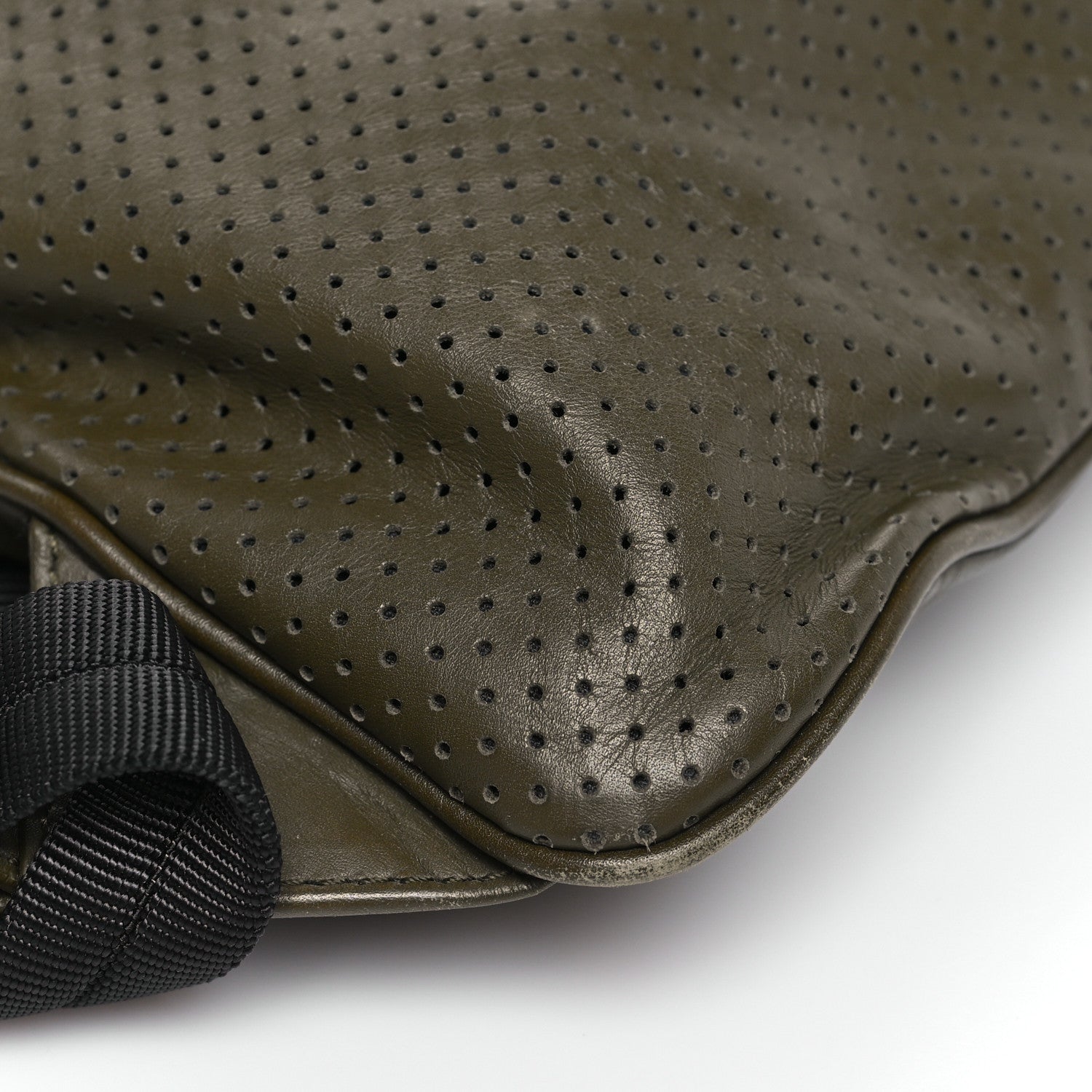 Nappa Perforated Leggero Drawstring Backpack Mustard