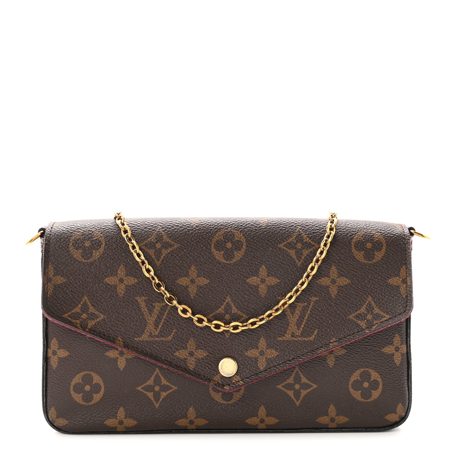 Monogram Pochette Felicie Chain Wallet Fuchsia