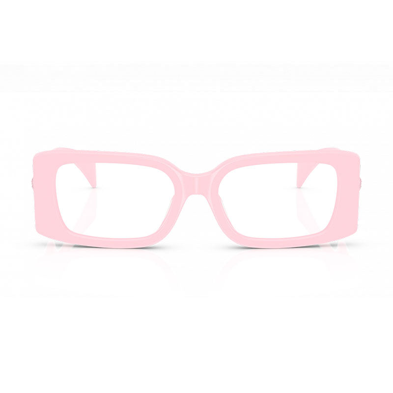 Versace Eyeglasses Rectangle Full Rim, Pink Frame and Clear Demo Lenses Lens VE3362U5485