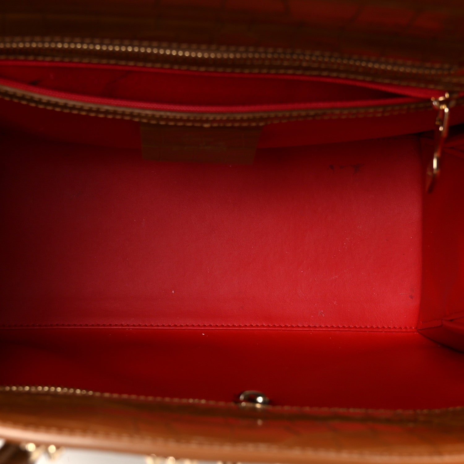 Calfskin Crocodile Embossed Studded Medium Paloma Brown