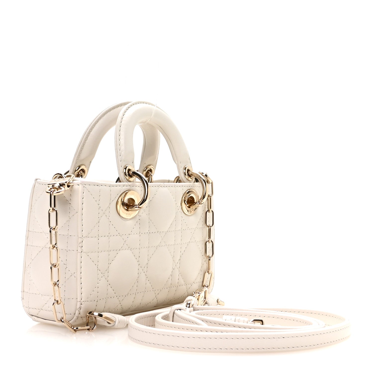 Lambskin Cannage Micro Lady D-Joy Latte