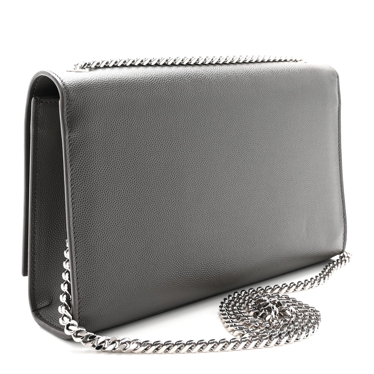 Grain De Poudre Medium Classic Monogram Kate Satchel Earth Grey