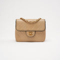 Chanel Vintage Classic Two Tone Mini Square Flap Lamb Beige 1991